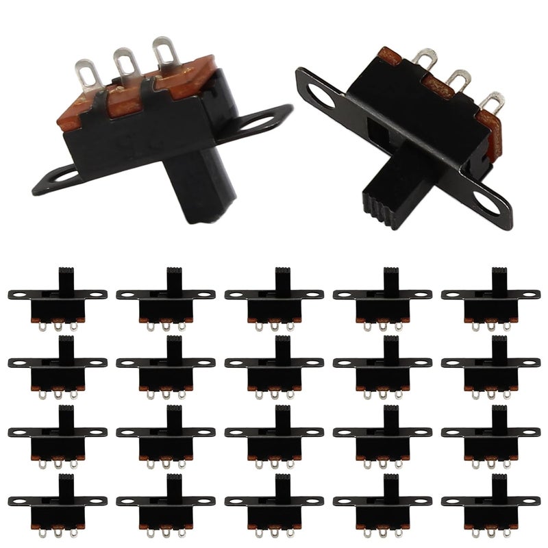 Jersvimc 20Pcs 5mm Micro Switches Mini Silde Switch - 1p2t 2 Position, SPDT Switch High Knob Vertical Toggle Switches for Breadboard(SS12F15) - Image 1